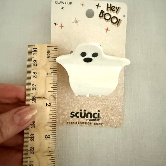 Scunci By Conair Ghost Hair Claw Clip White 2 Inch Halloween Cute Accessory - Picture 8 of 9